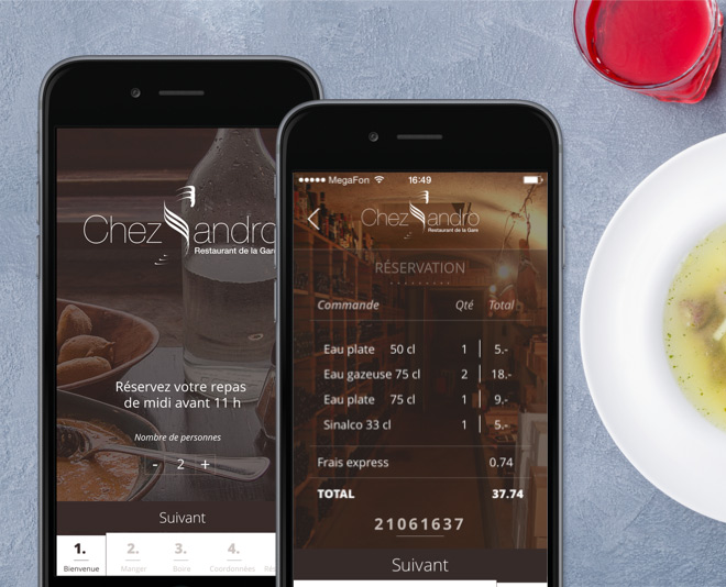 Chez Sandro Swiss Restaurant Mobile Application