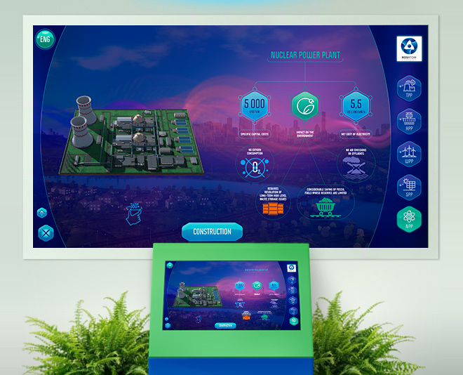 Touchscreen application „3D configurator of energy sources“ for Rosatom Overseas