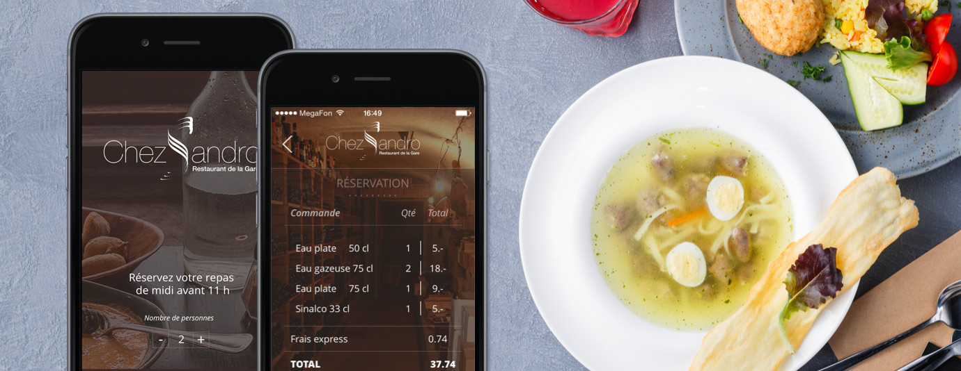 Chez Sandro Swiss Restaurant Mobile Application