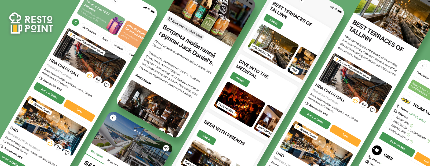 RestoPoint mobile app design